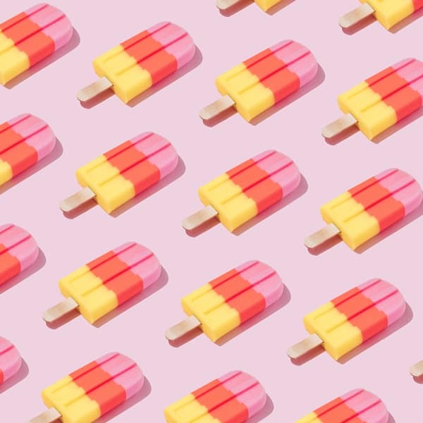 colorful ice cream popsicle pattern on pastel pink 5DD3ZQU