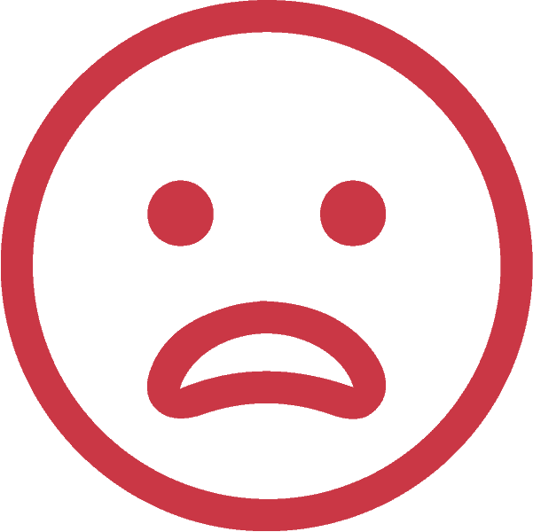 Sad red face icon